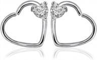 heart-shaped stainless steel piercing set for nose, ears, cartilage, and more - qmcandy 2pcs logo