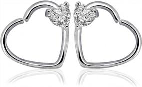 img 4 attached to Heart-Shaped Stainless Steel Piercing Set For Nose, Ears, Cartilage, And More - Qmcandy 2Pcs