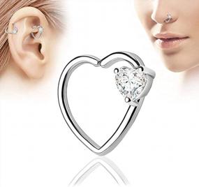 img 2 attached to Heart-Shaped Stainless Steel Piercing Set For Nose, Ears, Cartilage, And More - Qmcandy 2Pcs