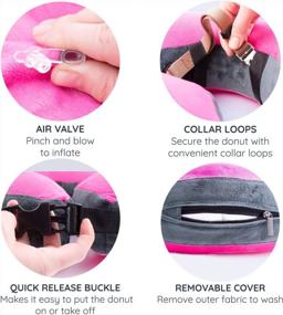 img 2 attached to GoodBoy Pink Inflatable Donut E-Collar For Dogs & Cats – Comfortable Post Surgery Or Wound Recovery Collar (2)