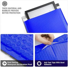 img 2 attached to 25 Pack Metronic Blue Large Padded Envelopes 10.5X16, Waterproof Bubble Mailers For Shipping Clothing, Photos, Magazines, Books & Documents Bulk #5