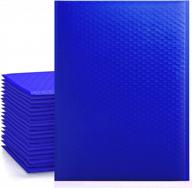 25 pack metronic blue large padded envelopes 10.5x16, waterproof bubble mailers for shipping clothing, photos, magazines, books & documents bulk #5 logo