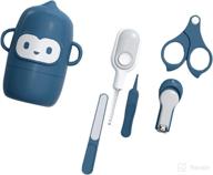 👶 5-in-1 baby nail care kit: clippers, scissors, files, tweezers, led ear picks with cute case логотип