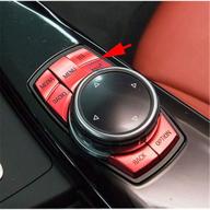 🔴 enhance bmw controler aesthetics with red aluminum alloy multimedia button idrive frame decoration sticker cover for 1/2/3/3gt/4/5/5gt/6/x1/x3/x4/x5 series logo