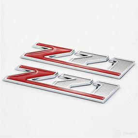 img 1 attached to Z71 Emblems 2-Pack - Premium Metal Decal Emblems for Silverado Sierra Suburban Colorado F250 F350 (Red/Silver)