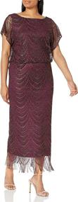 img 2 attached to S L Fashions Womens Metallic Crochet Women's Clothing : Dresses