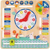 tookyland montessori wooden learning toys: kids daily calendar & clock - educational toys and gifts for toddlers, age 3+ logo