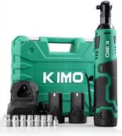 🔧 kimo 3/8" cordless electric ratchet wrench set: fast charge, variable speed trigger, 2-pack batteries & 8 sockets логотип