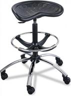 🪑 safco sitstar stool - height adjustable, tractor-shaped seat, black with chrome base logo