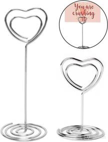 img 2 attached to 💖 Stylish 30pcs Silver Heart Shaped Table Number Holders - Perfect for Weddings, Parties, and Banquets!