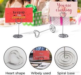 img 1 attached to 💖 Stylish 30pcs Silver Heart Shaped Table Number Holders - Perfect for Weddings, Parties, and Banquets!