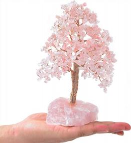 img 4 attached to KALIFANO 414 Gemstone Chakra Crystal Tree With Rose Quartz Base: Healing Properties For Love & Self Care - Bonsai Feng Shui Money Tree