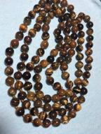 img 1 attached to 💎 Handmade Gemstone Jewelry: PEARLADA Long Turquoise Tiger's Eye Beads Endless Necklaces for Women Girls with 47.5"" Pearl Necklace review by Clinton Youmans
