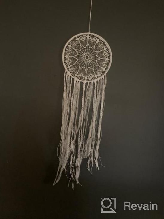 img 1 attached to Add A Boho Touch To Your Bedroom With CHICIEVE'S White Dream Catcher - 10.2" Width X 33.8" Length review by Michelle Dreger