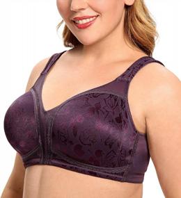 img 1 attached to Plus Size Full Figure Minimizer Wire Free Non-Padded Unlined Bra For Large Busted Women - HANSCA