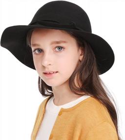 img 4 attached to Vintage Wool Felt Bowler Cap For Girls With Bow And Floppy Design