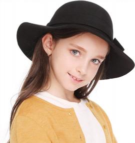 img 1 attached to Vintage Wool Felt Bowler Cap For Girls With Bow And Floppy Design