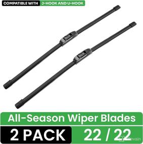 img 4 attached to 🚗 Lebogner 22-Inch Windshield Wiper Blades (Pack of 2) - All-Season Automotive Replacement Blades for Cars, Silicone Beam w/ U/J Hook Compatibility - Stable, Quiet, & Easy to Install