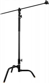 img 4 attached to Selens Heavy Duty C Stand With Boom Arm - 10Ft Max Height Photography Light Stand And 3.28Ft Holding Arm With Grip Heads For Studio Monolights, Softboxes, And Reflectors
