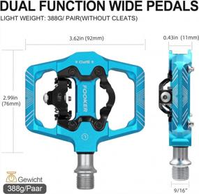 img 3 attached to MTB Mountain Bike Pedals - FOOKER SPD Aluminum Dual Function Sealed Clipless Pedals 9/16" Pedals With Cleats For Road And Mountain Bikes, Compatible With SPD