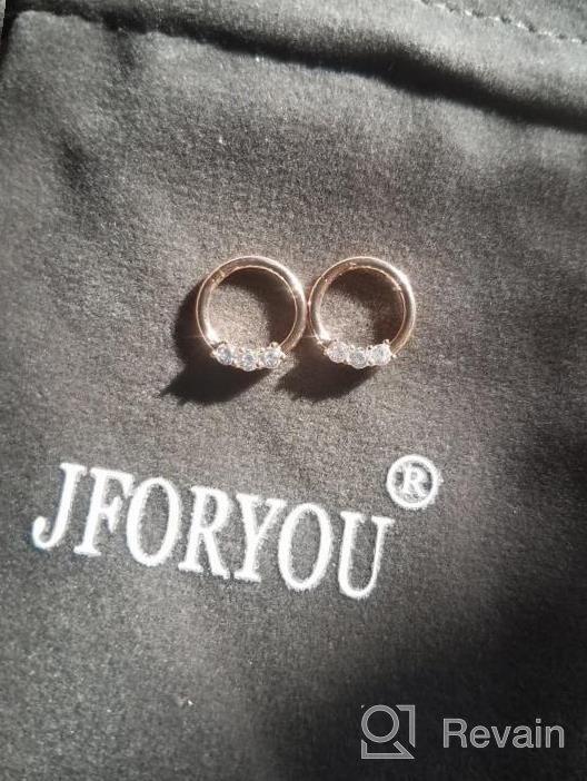 img 1 attached to Set Of 3 Stainless Steel 16G Cartilage Hoop Earrings, Septum Rings, And Hinged Clicker Piercings For Helix, Daith, And Tragus - Stylish Body Jewelry By JFORYOU review by Angela Tarpley