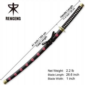 img 3 attached to Authentic Carbon Steel Cosplay Swords - Roronoa Zoro, Shusui, Wado Ichimonji & More | RENGENG