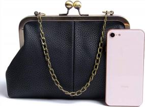 img 2 attached to Classical Kiss Lock Clutch Wallet For Women | Lanpet Shoulder Bag Purse With Chain Strap