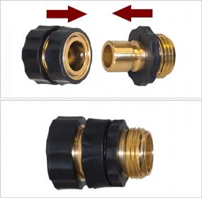 img 2 attached to Hourleey Garden Hose Quick Connector, 3/4 Inch Male And Female Garden Hose Fitting Quick Connector, 6 Set