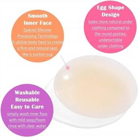 img 2 attached to Reusable Round Silicone Nipple Covers For Women - MIILYE Non-Adhesive Self-Adhesive Pasties