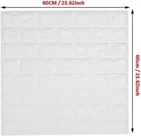 img 3 attached to Deep Grey Soft PE Foam 3D Brick Wall Panels - самоклеящиеся обои для кухни, гостиной, спальни, украшения ресторана - Easy Peel And Stick (упаковка из 24)