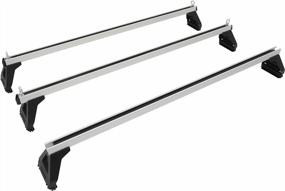 img 1 attached to Universal Heavy Duty Truck Bed Rack With Adjustable Height - Extendable Pickup Ladder Rack For Gutter Rail Mount Vehicles - Set Of 3 Silver Roof Racks By FINDAUTO