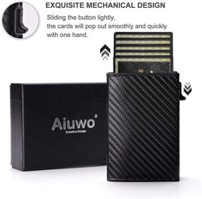 img 2 attached to Aiuwo Minimalist Carbon 🔖 Airtags for Men's Credit Holder Accessories