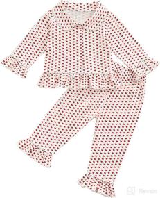 img 4 attached to Toddler Pajama Sleeve Ruffles Clothes