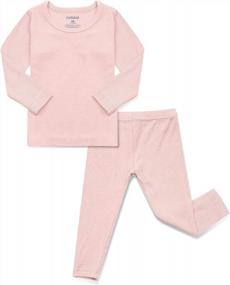img 4 attached to Детский пижамный комплект Snug-Fit в рубчик для мальчиков и девочек — стильная одежда для сна для повседневного образа жизни от AVAUMA