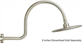 img 3 attached to Purelux Shower Arm Extension - High Arc 17 Inch Stainless Steel Water Outlet With Gasket Flange And Brushed Nickel Finish - PJ1612