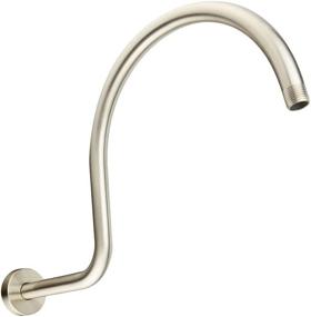 img 2 attached to Purelux Shower Arm Extension - High Arc 17 Inch Stainless Steel Water Outlet With Gasket Flange And Brushed Nickel Finish - PJ1612
