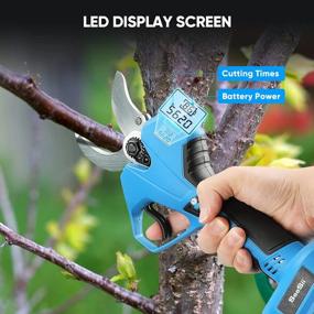 img 2 attached to 40Mm Electric Pruning Shears Cordless Tree Trimmer Heavy Duty 2X2.0Ah Rechargeable Battery & Replacement Blade, Power Display, 6-8 Working Hours, Branch Flowering Brushes Power Pruner