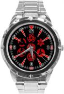 👁️ naruto sharingan eyes stainless steel band analog wrist watch - perfect unisex gift logo