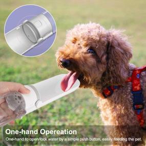 img 2 attached to Dog Water Bottle For Walking And Traveling, Portable Hiking Pet Water Bottle Leak Proof, Lightweight Dog Water Dispenser With Drink Cup With Rotatable Trough, Wide Sink