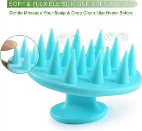 img 3 attached to Revitalize Your Hair And Scalp With BESTOOL Silicone Shampoo Brush - Dandruff Treatment, Hair Growth And Stress Release In One (Cyan)