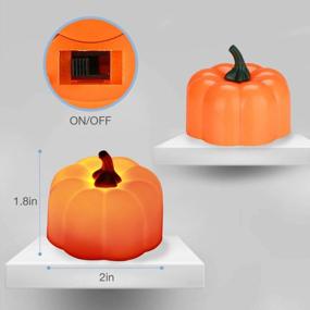 img 1 attached to Flameless LED Candles 12 Pack, Orange Pumpkin Tea Lights Battery Operated With Warm White Flickering Light For Halloween Christmas Thanksgiving Day Celebration Parties