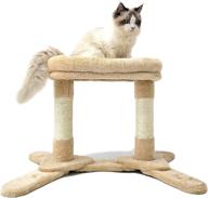 heykitten heavy duty cat scratching posts: sturdy base, dual sisal poles, cushion perch bed – ideal for indoor cats and kittens logo