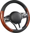 steering wheel cover-black with white line 15 inch breathable anti-slip microfiber leather auto steering wheel protector accessories universal fit for sedan interior accessories logo