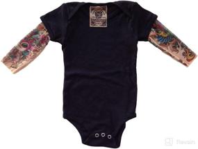 img 2 attached to 🌹 Wild Rose Baby Boy Girl Tattoo Sleeve Shirt: Mom Dad Salvation in Black - Trendy and Stylish!