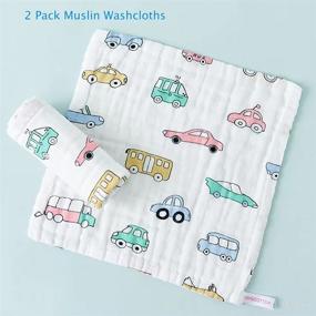 img 1 attached to 👶 Multipurpose Muslin Burp Cloths Bibs Set: Adjustable Baby Bandana Drool Bibs for Drooling Baby - 8 Pack