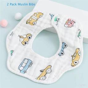 img 2 attached to 👶 Multipurpose Muslin Burp Cloths Bibs Set: Adjustable Baby Bandana Drool Bibs for Drooling Baby - 8 Pack