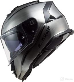 img 1 attached to 🏍 LS2 Helmets Assault Full Face Motorcycle Helmet with SunShield - Brushed Alloy, Size Large: Superior Protection and Style