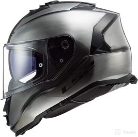 img 2 attached to 🏍 LS2 Helmets Assault Full Face Motorcycle Helmet with SunShield - Brushed Alloy, Size Large: Superior Protection and Style