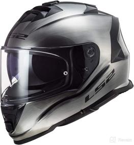 img 4 attached to 🏍 LS2 Helmets Assault Full Face Motorcycle Helmet with SunShield - Brushed Alloy, Size Large: Superior Protection and Style