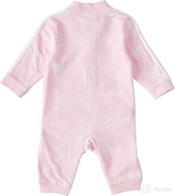 img 2 attached to 💕 Adorable and Comfy: adidas Baby Girls' Long Sleeve Zip Front Printed French Terry Coveralls